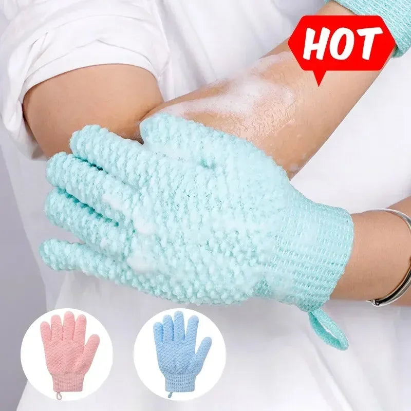 2 Pairs PureScrub 3D Textured Five-Finger Exfoliating Bath Glove