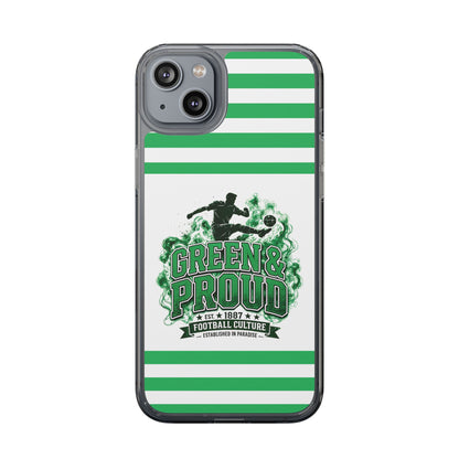 Clear Case — Green & Proud Football Phone Case (Striped)
