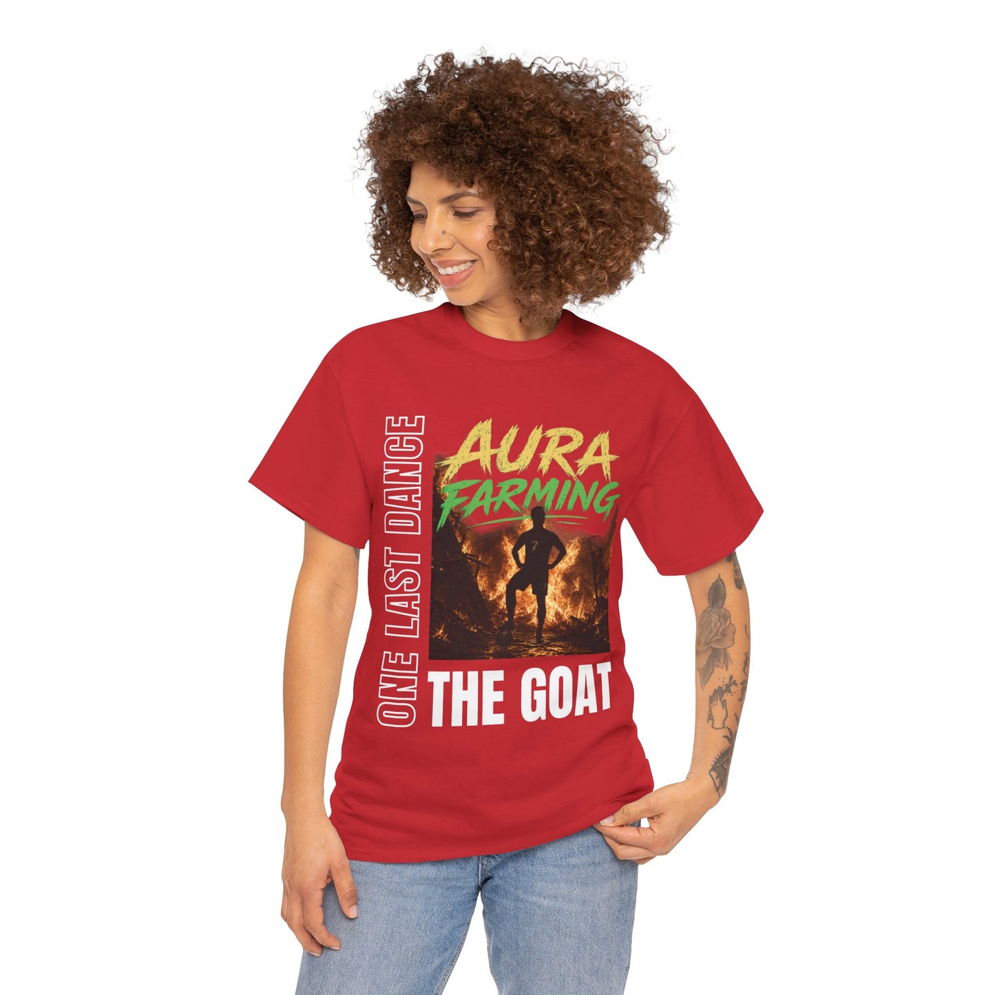 Unisex Aura Farming "The GOAT" T-Shirt — One Last Dance Graphic Tee