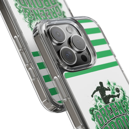 Clear Case — Green & Proud Football Phone Case (Striped)