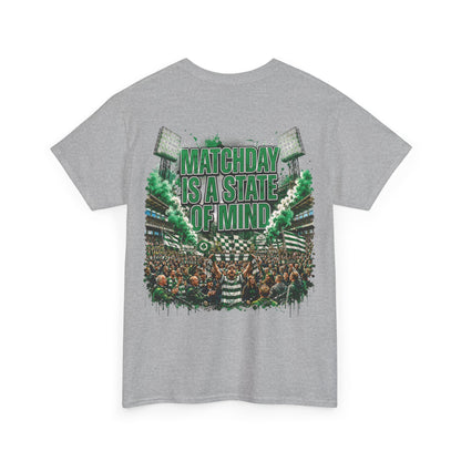 Unisex Green & Proud Football Tee — "Matchday Is A State Of Mind" Soccer Fan Shirt
