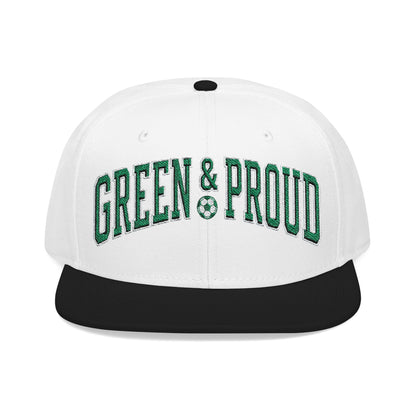 Snapback Hat — Bold "Green & Proud" Embroidered Streetwear Cap