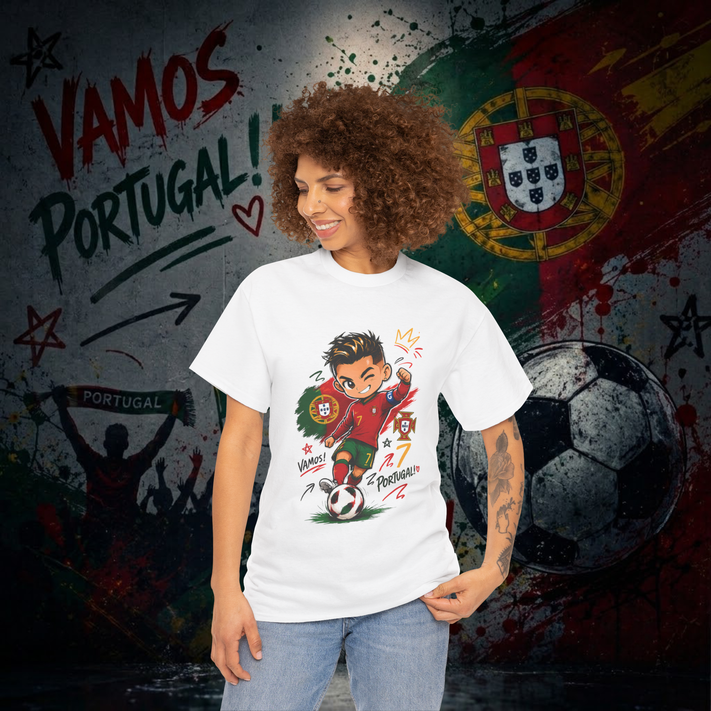 Portugal SoccerT-Shirt — "Vamos Portugal" Football Jersey Tee