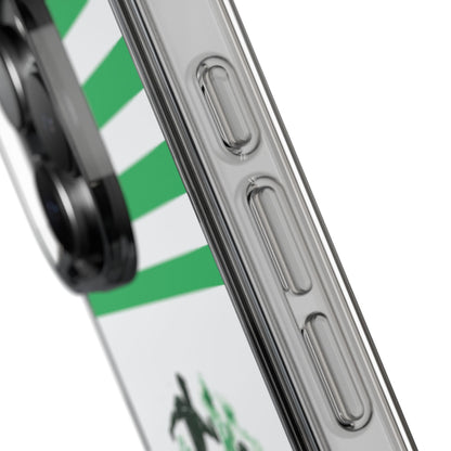 Clear Case — Green & Proud Football Phone Case (Striped)