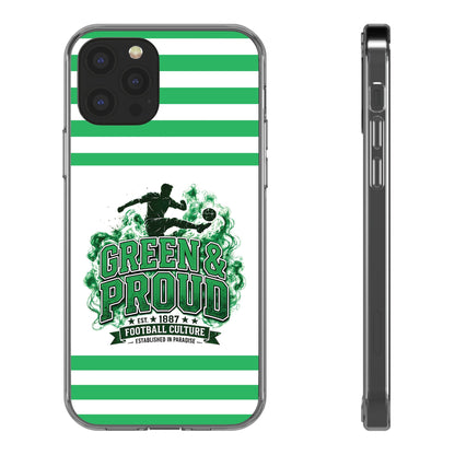 Clear Case — Green & Proud Football Phone Case (Striped)