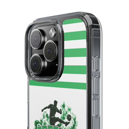 Clear Case — Green & Proud Football Phone Case (Striped)