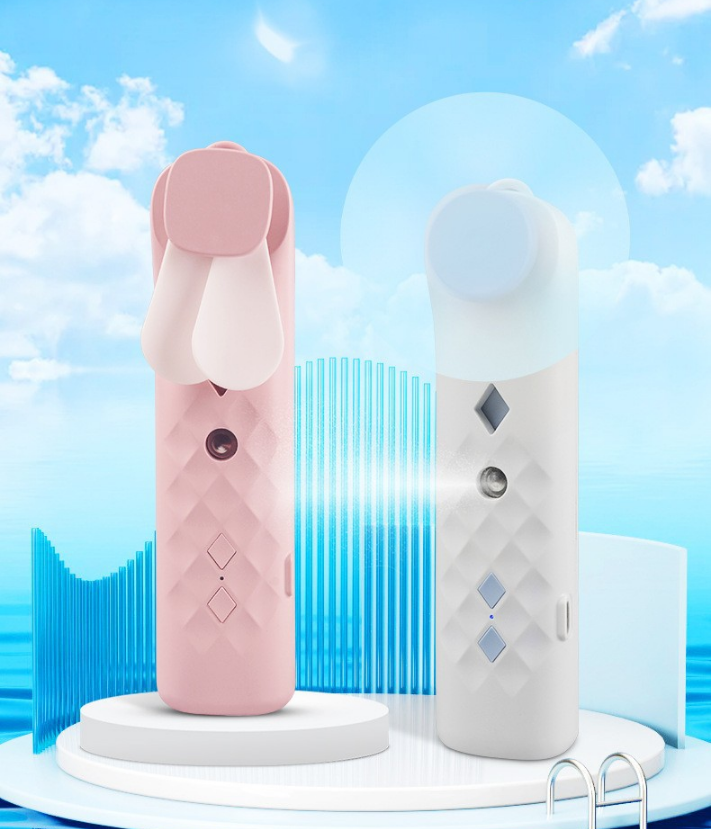 White Nano Mist Face Fan & Spray - USB chargable